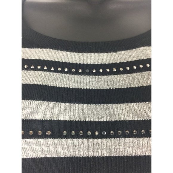 SAN Paulo Women's L/S Black & Gray Sweater embellished Size Medium,  NWT $189 - Picture 3 of 4
